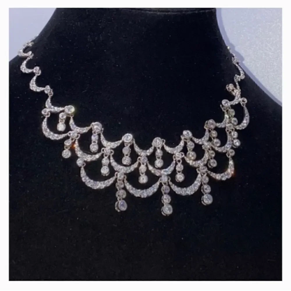 Elegant & Radiant Fine Sterling Silver & Cz Necklace